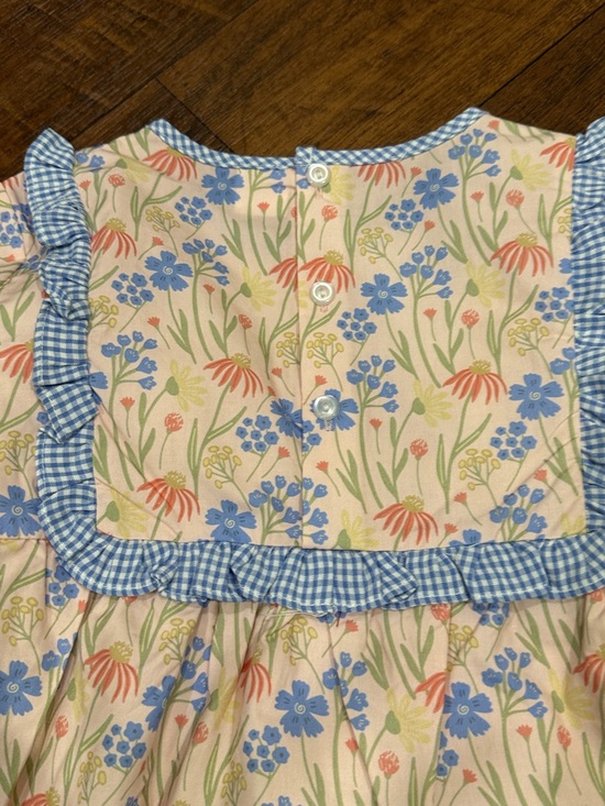 Stitchy Fish Girls Floral Blue Ruffle Matching Set - Picture 6 of 10